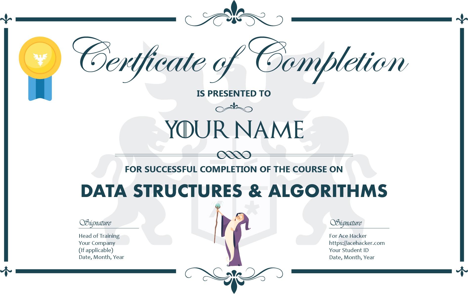 Certificate of Completion in Data Structures & Algorithms