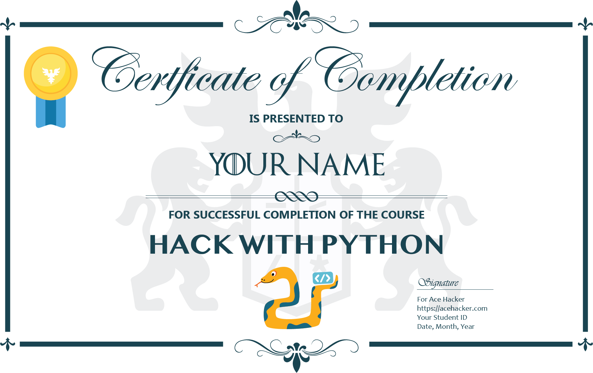 Certificate of Completion in Python Programming