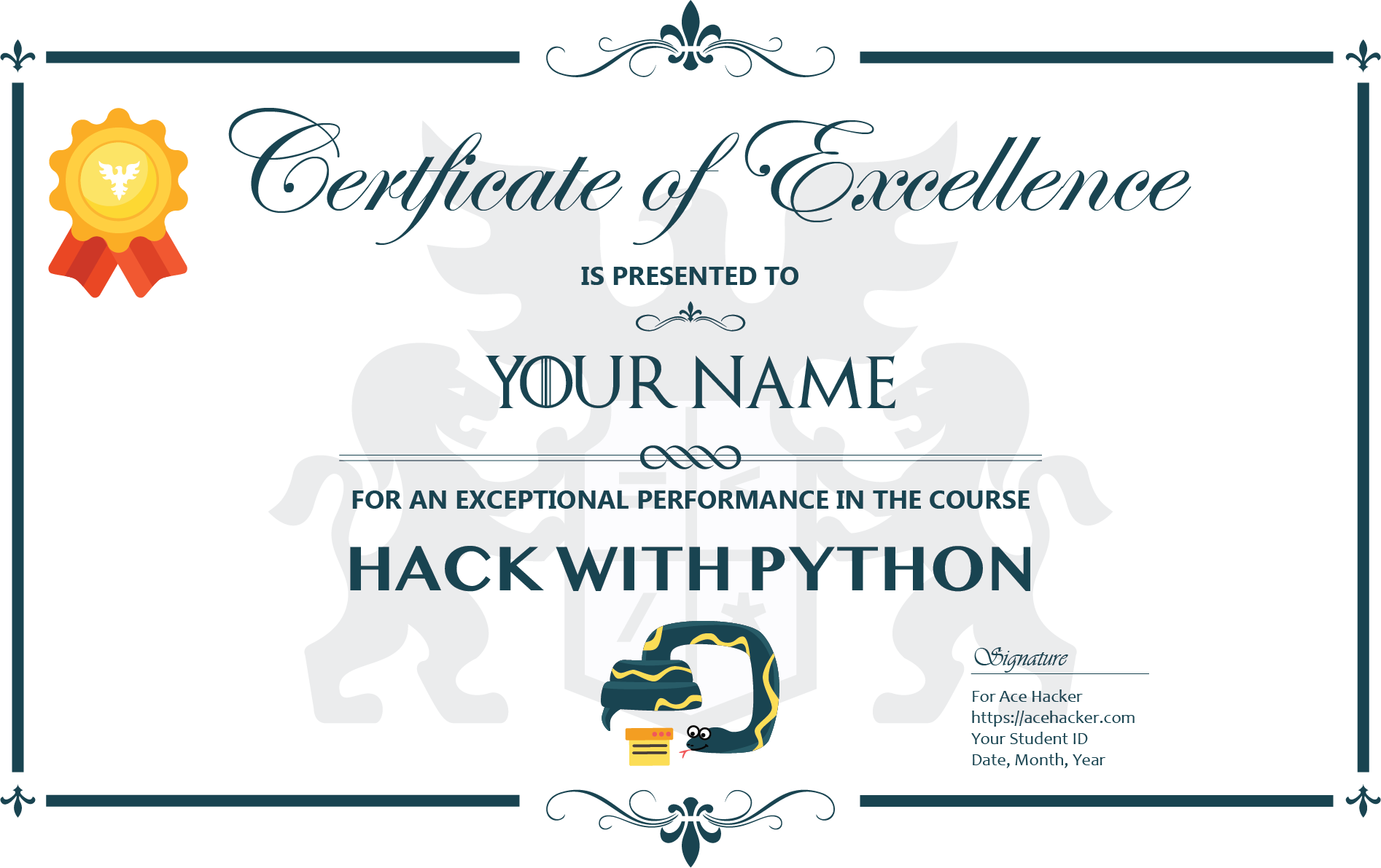 Certificate of Excellence in Python Programming